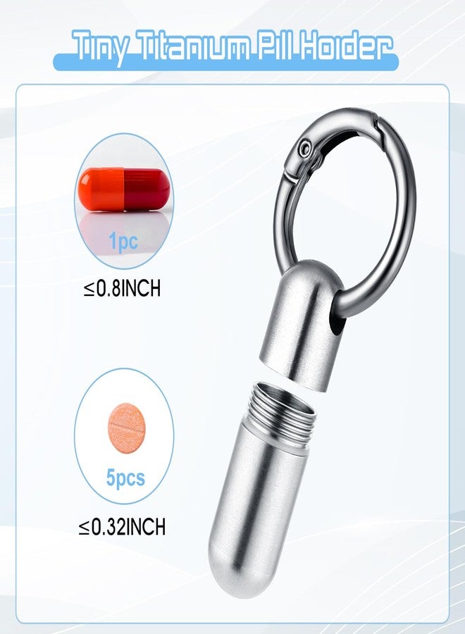Hpmjz Small Pill Case Keychain Portable Waterproof Titanium Pocket Pill Organizer Tiny Pill Holder Bottle Carabiner Clip Pill Holder Bottle for Outdoor Camping Travel Purse - Image 4